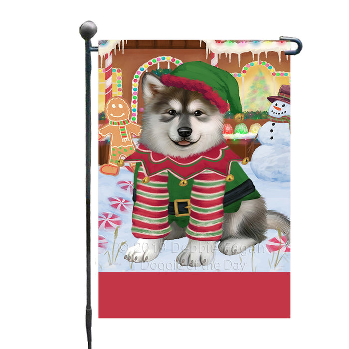 Personalized Gingerbread Candyfest Alaskan Malamute Dog Custom Garden Flag GFLG63893