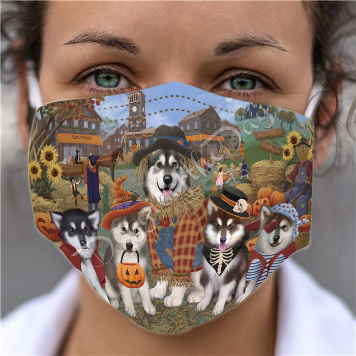 Halloween 'Round Town Alaskan Malamute Dogs Face Mask FM49914