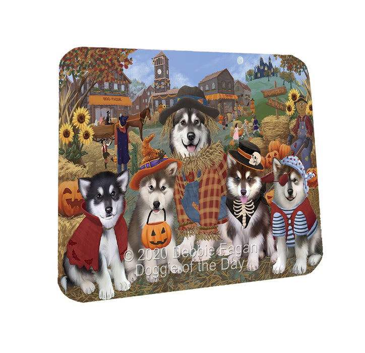 Halloween 'Round Town Alaskan Malamute Dogs Coasters Set of 4 CSTA57898