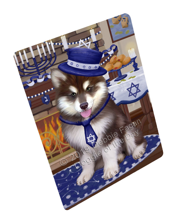 Happy Hanukkah Family and Happy Hanukkah Both Alaskan Malamute Dog Cutting Board C77374