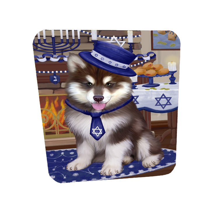 Happy Hanukkah Family Akita Dogs Coasters Set of 4 CSTA57592