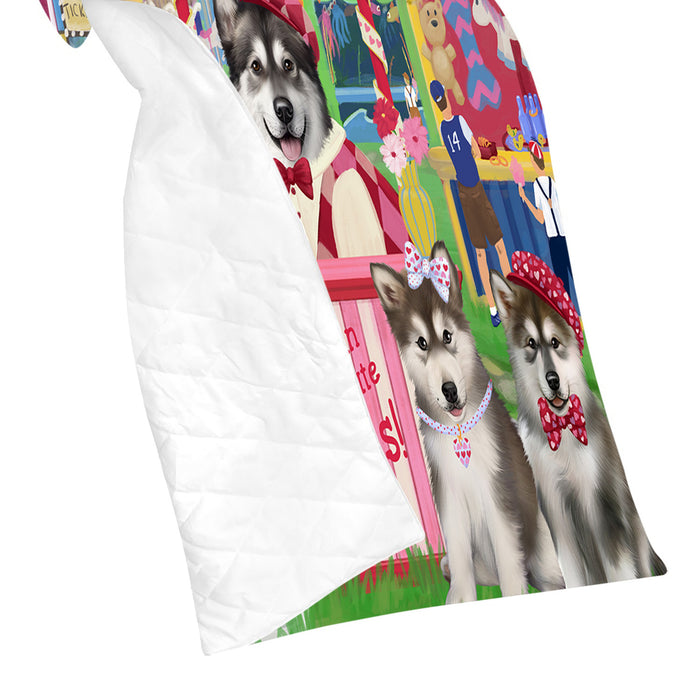 Carnival Kissing Booth Alaskan Malamute Dogs Quilt