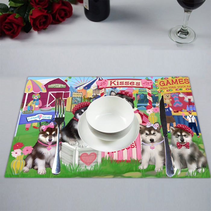 Carnival Kissing Booth Alaskan Malamute Dogs Placemat