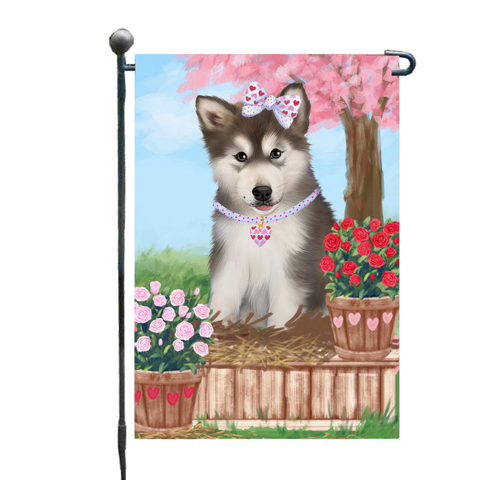 Personalized Rosie 25 Cent Kisses Alaskan Malamute Dog Custom Garden Flag GFLG64616