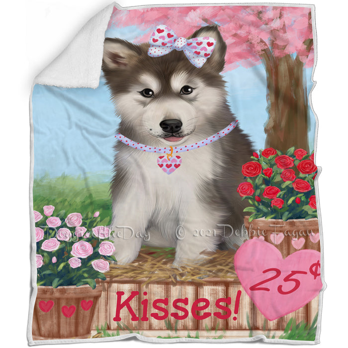 Rosie 25 Cent Kisses Alaskan Malamute Dog Blanket BLNKT127128
