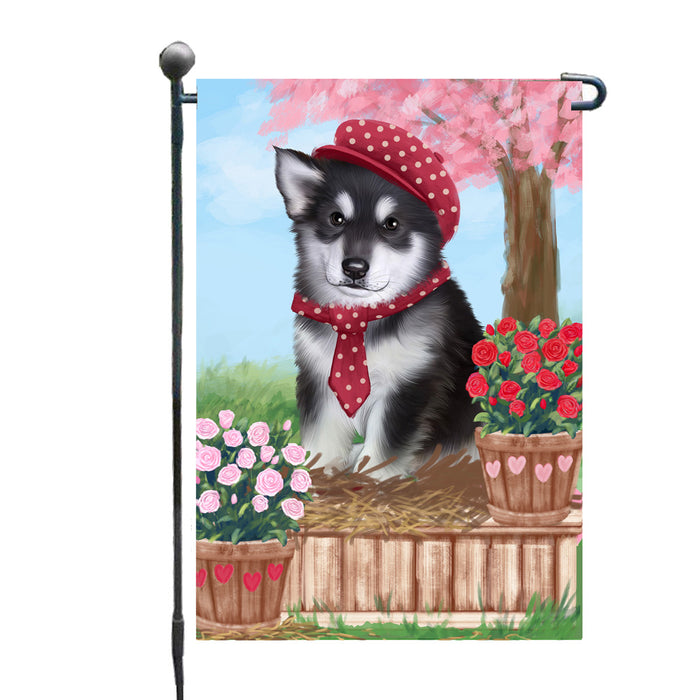 Personalized Rosie 25 Cent Kisses Alaskan Malamute Dog Custom Garden Flag GFLG64617