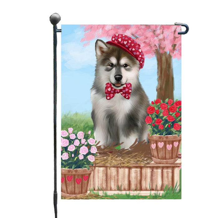 Personalized Rosie 25 Cent Kisses Alaskan Malamute Dog Custom Garden Flag GFLG64618