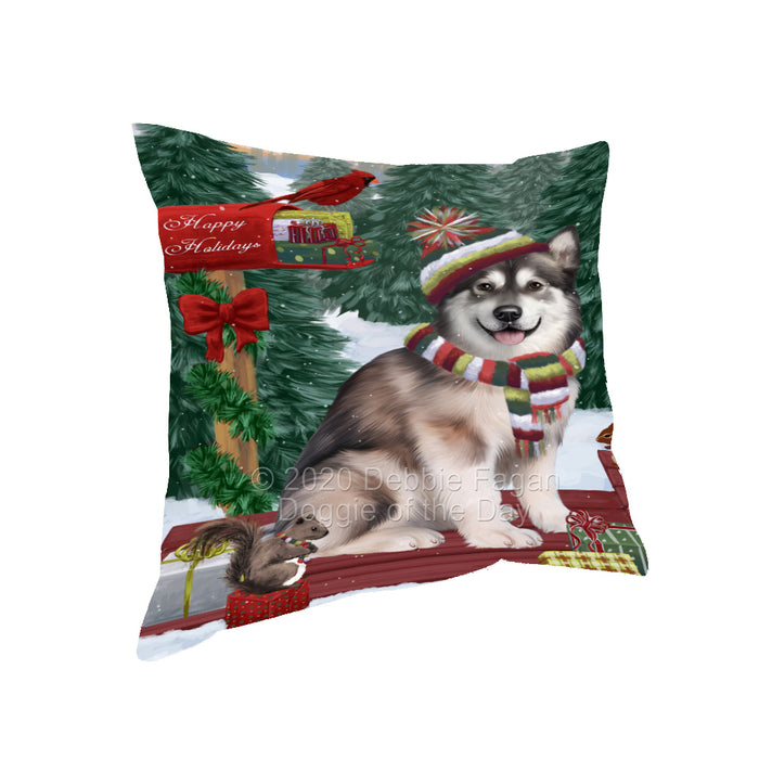 Christmas Woodland Sled Alaskan Malamute Dog Pillow with Top Quality High-Resolution Images - Ultra Soft Pet Pillows for Sleeping - Reversible & Comfort - Ideal Gift for Dog Lover - Cushion for Sofa Couch Bed - 100% Polyester, PILA93433