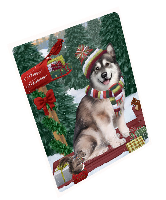 Christmas Woodland Sled Alaskan Malamute Dog Cutting Board - For Kitchen - Scratch & Stain Resistant - Designed To Stay In Place - Easy To Clean By Hand - Perfect for Chopping Meats, Vegetables, CA83692