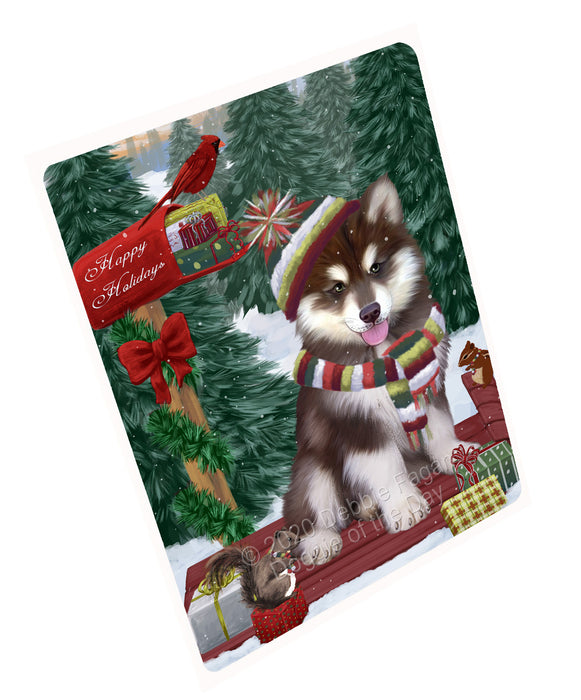 Christmas Woodland Sled Alaskan Malamute Dog Cutting Board - For Kitchen - Scratch & Stain Resistant - Designed To Stay In Place - Easy To Clean By Hand - Perfect for Chopping Meats, Vegetables, CA83694