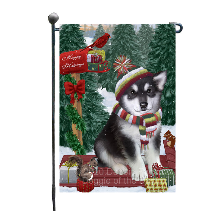 Christmas Woodland Sled Alaskan Malamute Dog Garden Flags Outdoor Decor for Homes and Gardens Double Sided Garden Yard Spring Decorative Vertical Home Flags Garden Porch Lawn Flag for Decorations GFLG68363