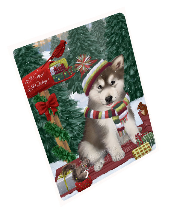 Christmas Woodland Sled Alaskan Malamute Dog Cutting Board - For Kitchen - Scratch & Stain Resistant - Designed To Stay In Place - Easy To Clean By Hand - Perfect for Chopping Meats, Vegetables, CA83698