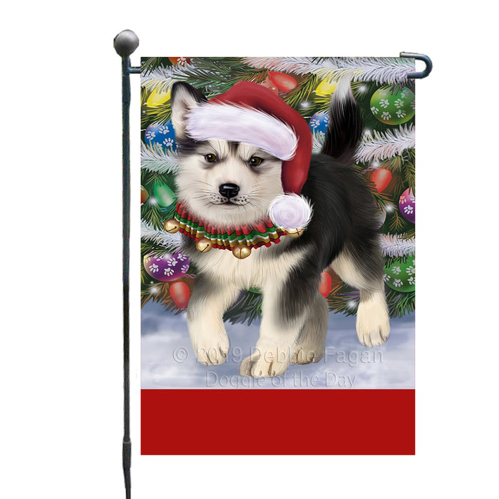 Personalized Trotting in the Snow Alaskan Malamute Dog Custom Garden Flags GFLG-DOTD-A60653