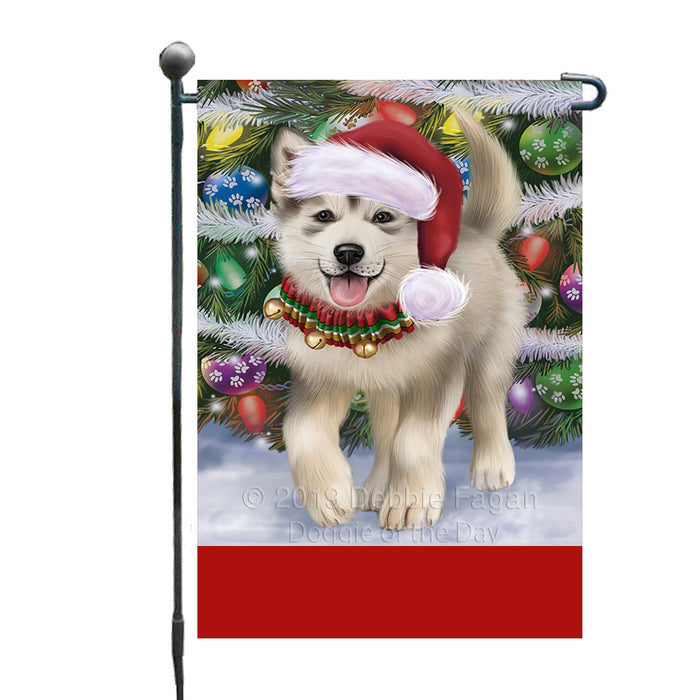 Personalized Trotting in the Snow Alaskan Malamute Dog Custom Garden Flags GFLG-DOTD-A60654