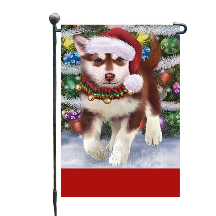 Personalized Trotting in the Snow Alaskan Malamute Dog Custom Garden Flags GFLG-DOTD-A60655