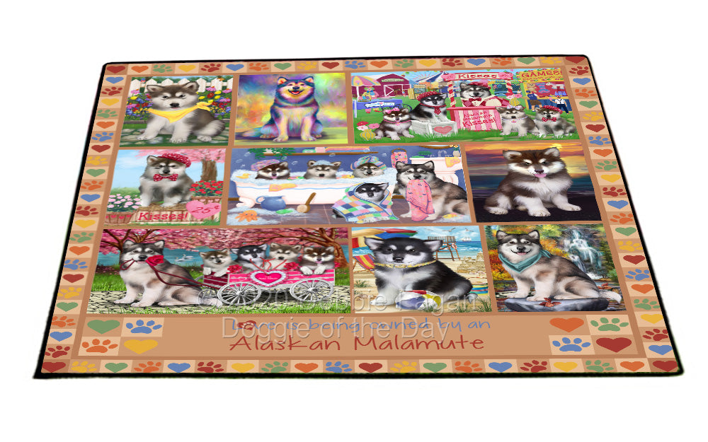 Love is Being Owned Alaskan Malamute Dog Beige Floormat FLMS55003