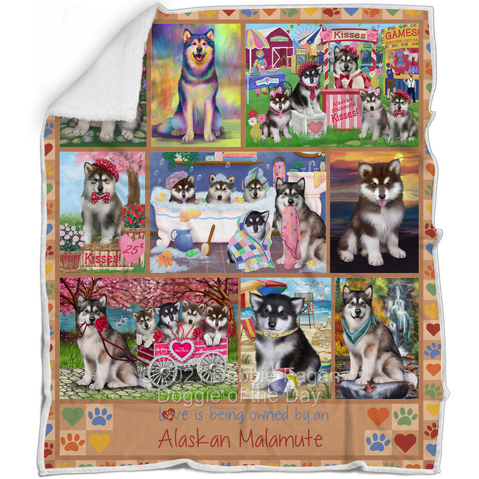 Love is Being Owned Alaskan Malamute Dog Beige Blanket BLNKT136830