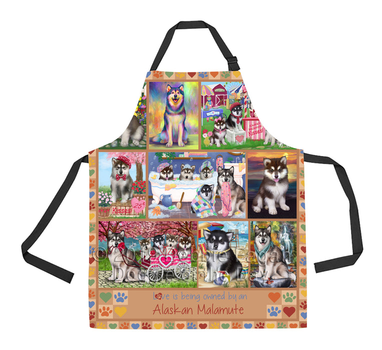 Love is Being Owned Alaskan Malamute Dog Beige Apron