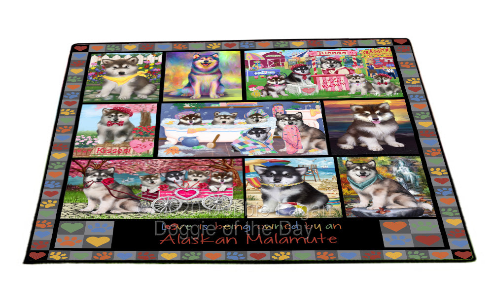 Love is Being Owned Alaskan Malamute Dog Grey Floormat FLMS55222