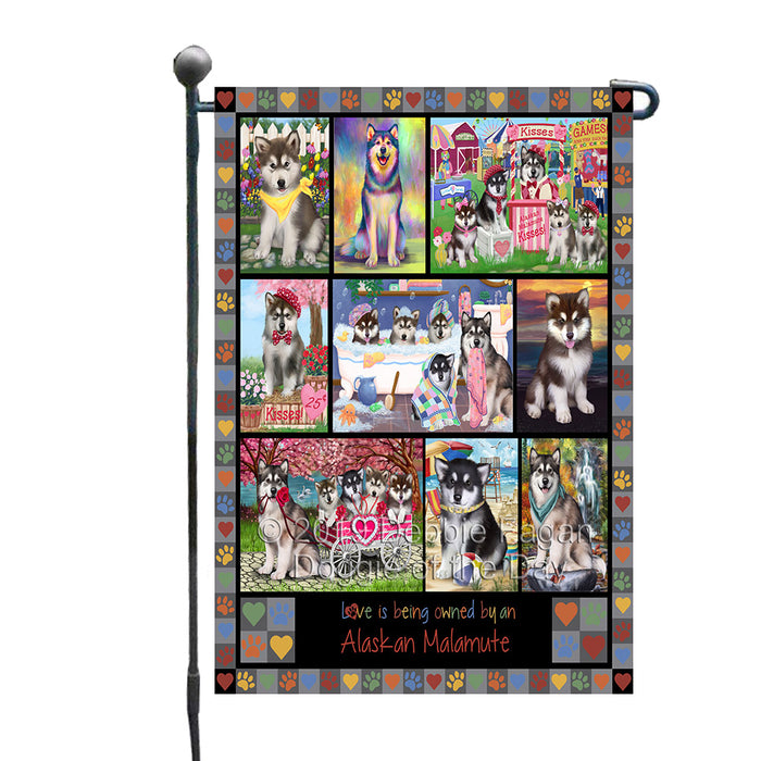 Love is Being Owned Alaskan Malamute Dog Grey Garden Flag GFLG65362