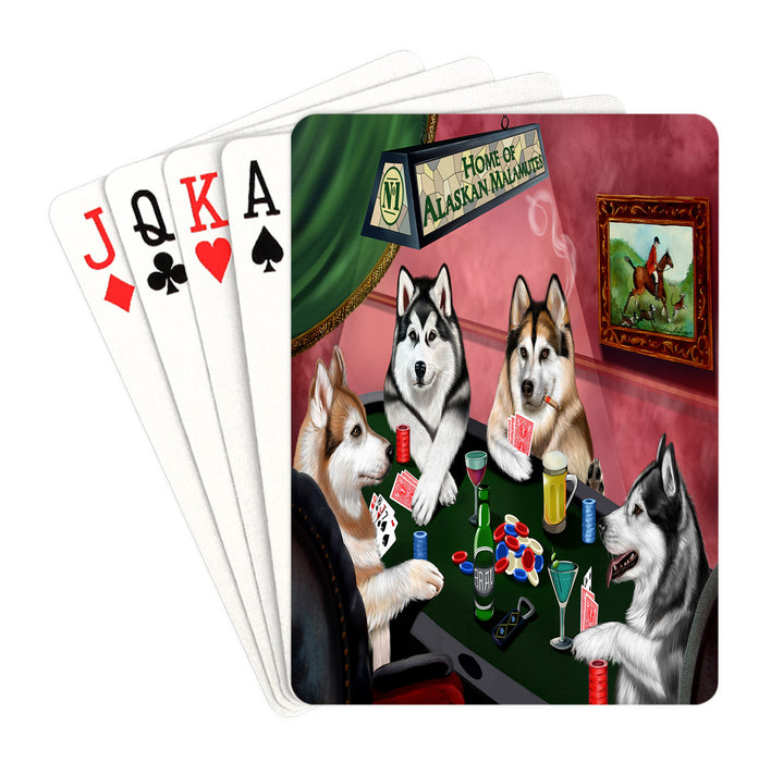 Home of Alaskan Malamute Dogs Playing Poker Playing Card Decks