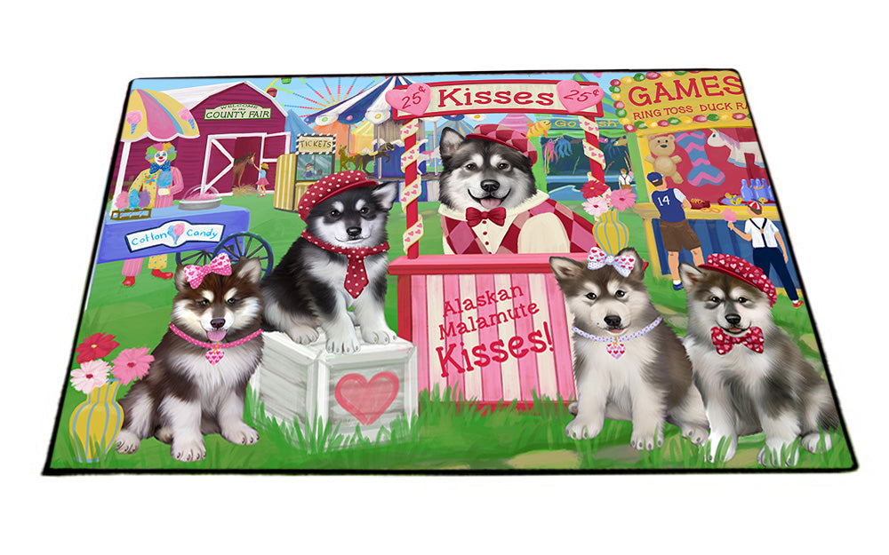 Carnival Kissing Booth Alaskan Malamutes Dog Floormat FLMS53163