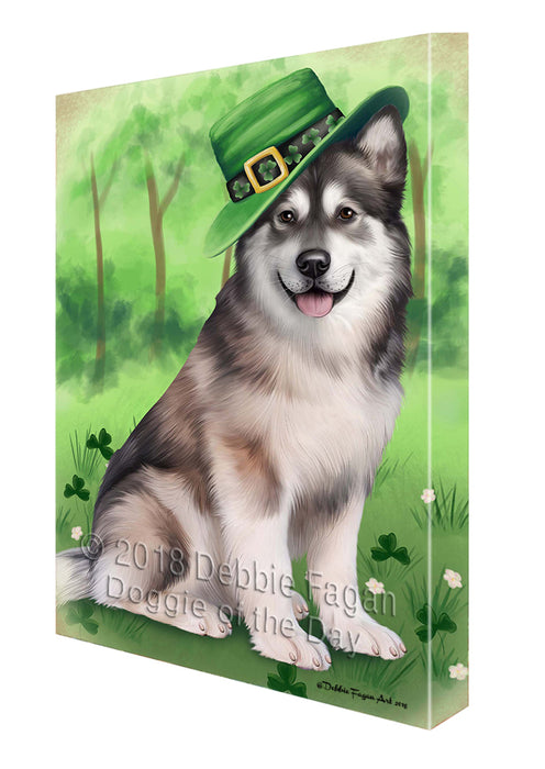 St. Patricks Day Irish Portrait Alaskan Malamute Dog Canvas Wall Art CVS50646