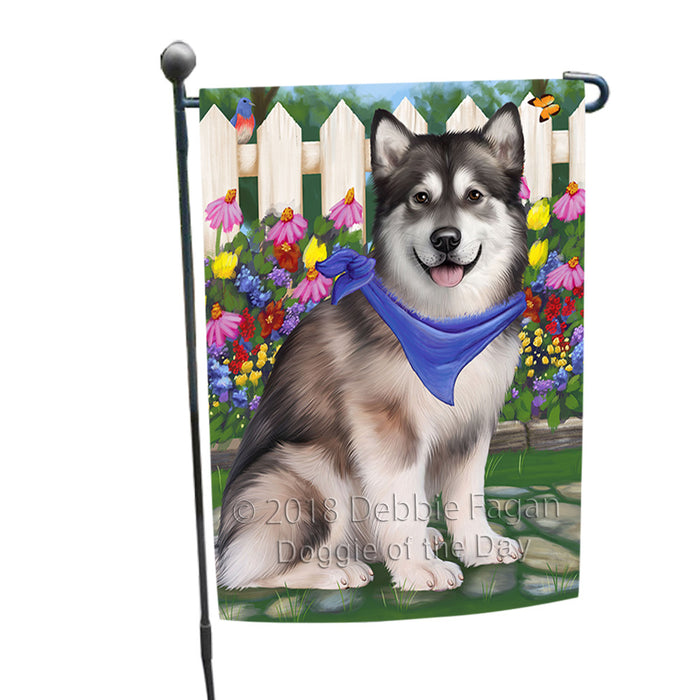Spring Floral Alaskan Malamute Dog Garden Flag GFLG49582