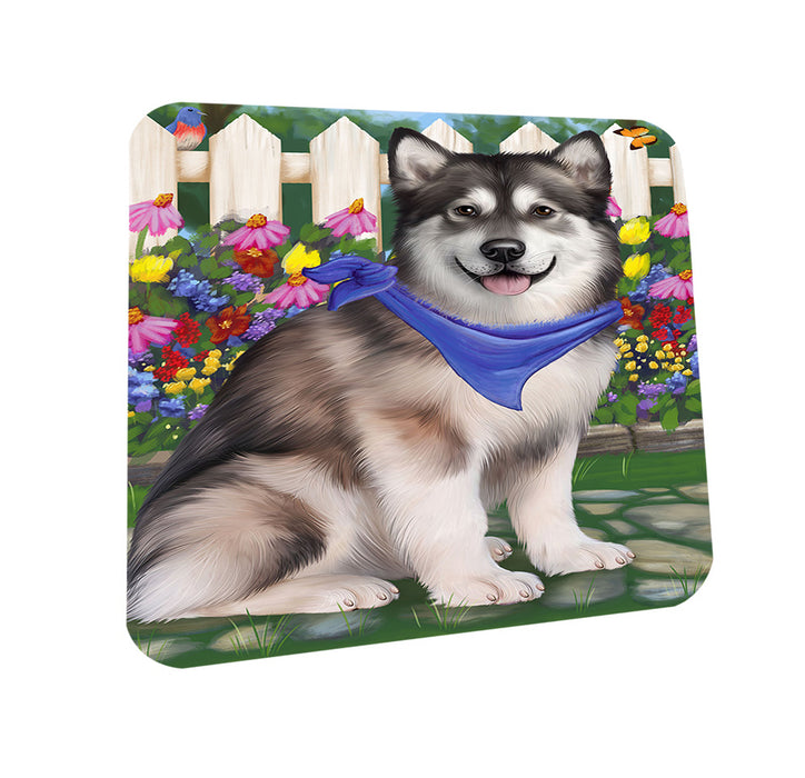 Spring Floral Alaskan Malamute Dog Coasters Set of 4 CST49712