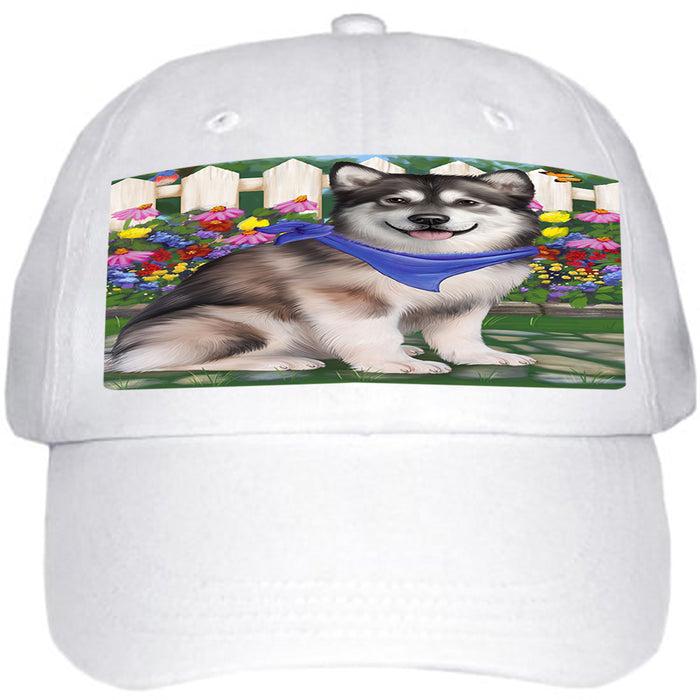 Spring Floral Alaskan Malamute Dog Ball Hat Cap HAT52992