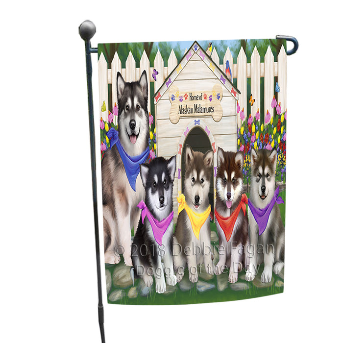 Spring Dog House Alaskan Malamutes Dog Garden Flag GFLG49583