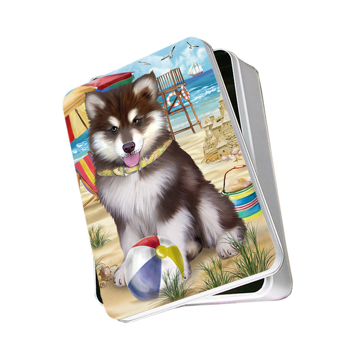 Pet Friendly Beach Alaskan Malamute Dog Photo Storage Tin PITN49951