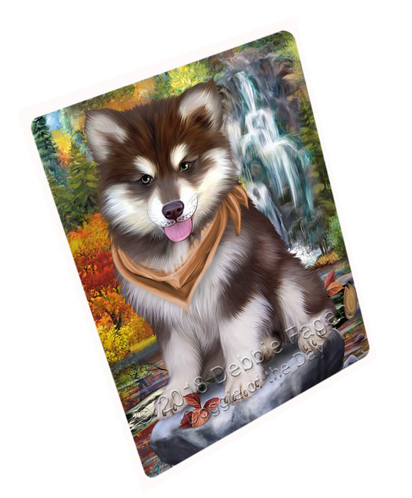 Scenic Waterfall Alaskan Malamute Dog Large Refrigerator / Dishwasher Magnet RMAG57726