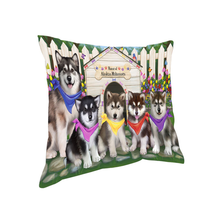 Spring Dog House Alaskan Malamutes Dog Pillow PIL54872