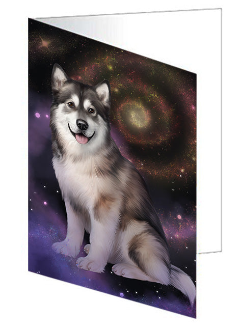 Rustic Alaskan Malamute Dog Handmade Artwork Assorted Pets Greeting Cards and Note Cards with Envelopes for All Occasions and Holiday Seasons GCD55613
