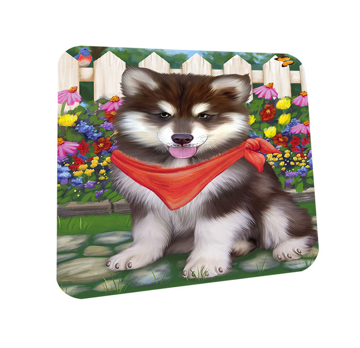 Spring Floral Alaskan Malamute Dog Coasters Set of 4 CST49714