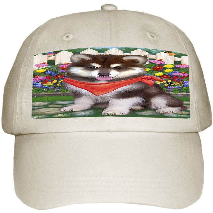 Spring Floral Alaskan Malamute Dog Ball Hat Cap HAT52998