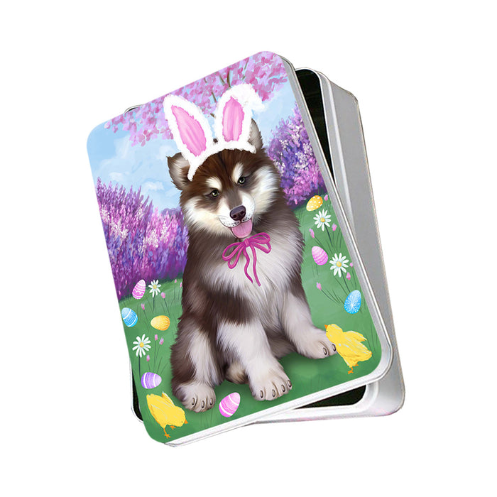 Alaskan Malamute Dog Easter Holiday Photo Storage Tin PITN49029