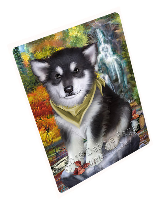 Scenic Waterfall Alaskan Malamute Dog Magnet Mini (3.5" x 2") MAG52869