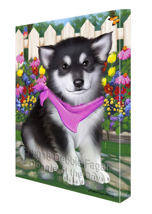 Spring Floral Alaskan Malamute Dog Canvas Wall Art CVS63556