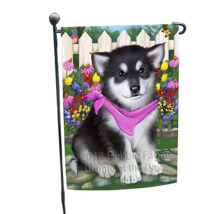 Spring Floral Alaskan Malamute Dog Garden Flag GFLG49585