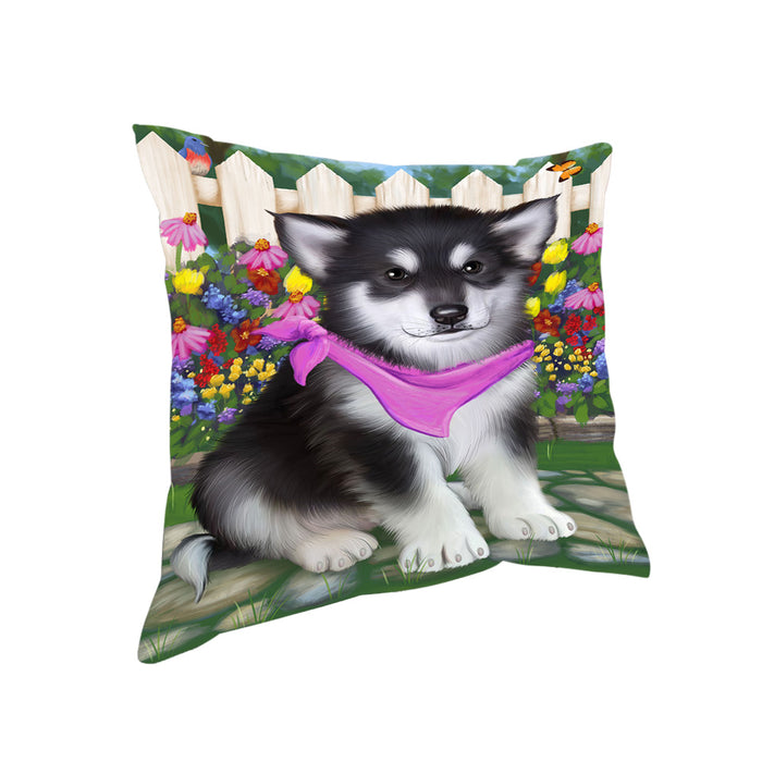 Spring Floral Alaskan Malamute Dog Pillow PIL54880