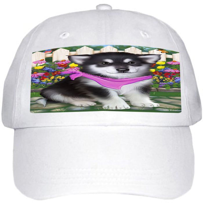 Spring Floral Alaskan Malamute Dog Ball Hat Cap HAT53001
