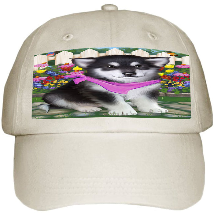 Spring Floral Alaskan Malamute Dog Ball Hat Cap HAT53001