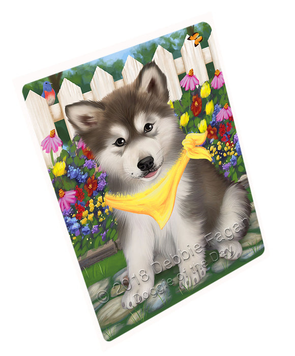 Spring Floral Alaskan Malamute Dog Tempered Cutting Board C53136