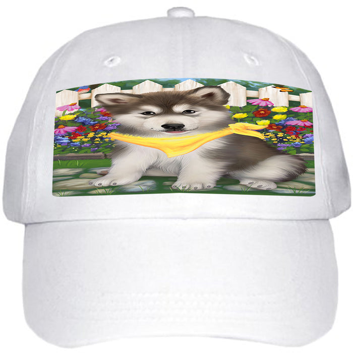 Spring Floral Alaskan Malamute Dog Ball Hat Cap HAT53004