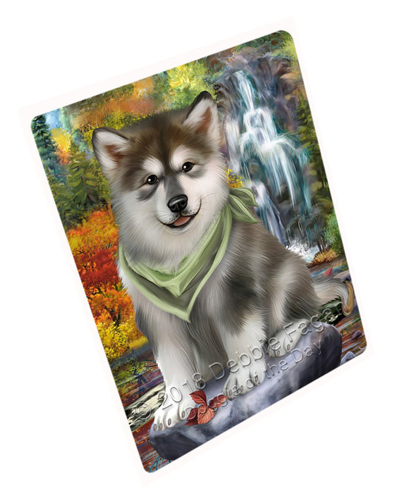 Scenic Waterfall Alaskan Malamute Dog Magnet Mini (3.5" x 2") MAG52872