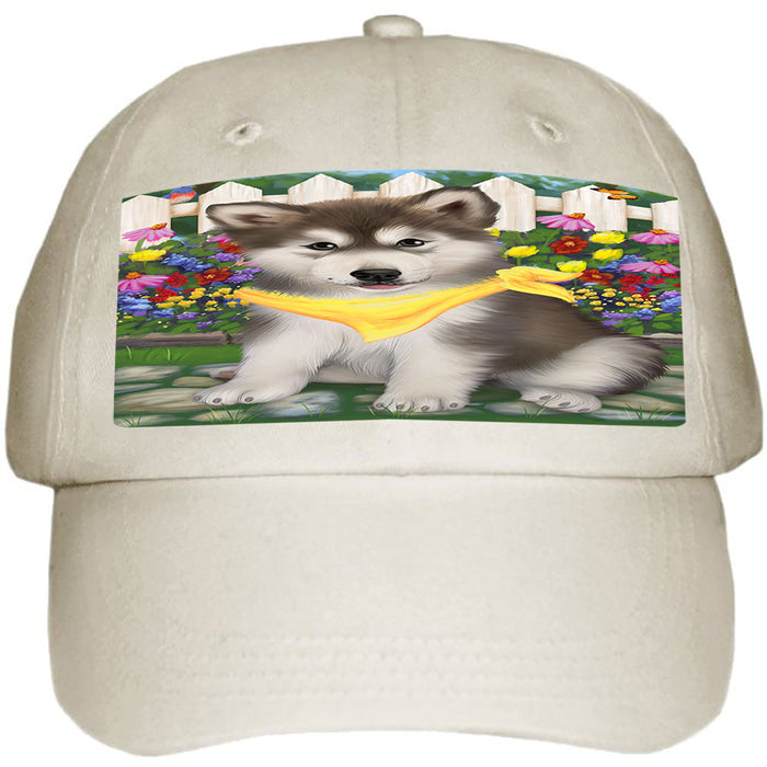 Spring Floral Alaskan Malamute Dog Ball Hat Cap HAT53004