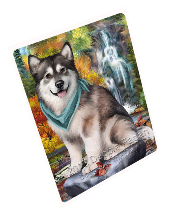 Scenic Waterfall Alaskan Malamute Dog Magnet Mini (3.5" x 2") MAG52875
