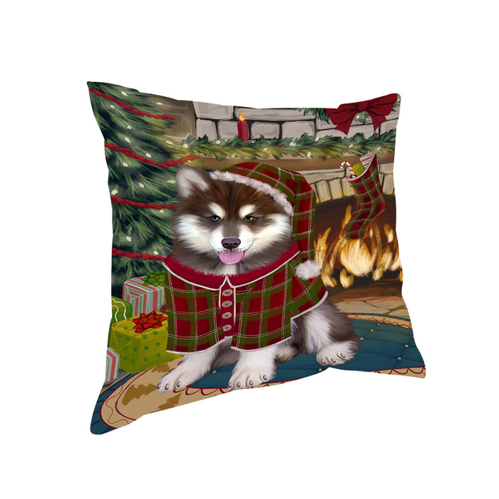 The Stocking was Hung Alaskan Malamute Dog Pillow PIL69552